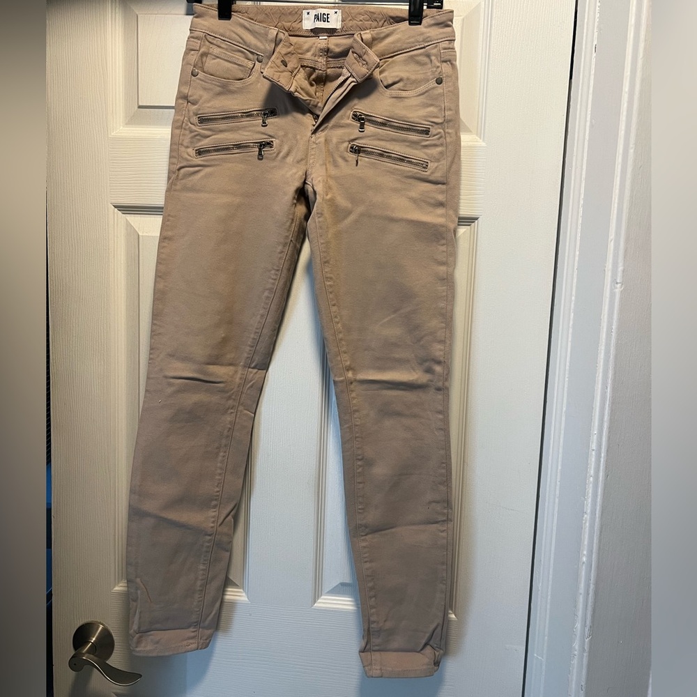 Paige Beige Skinny Jeans, Size 27